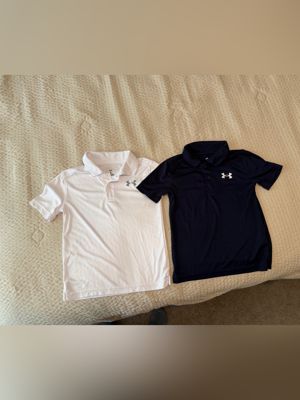 Under Armour White and Navy Kids Polo Shirts - 2 Pack